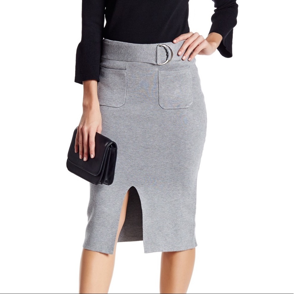 Lucy Paris Knit Belted Skirt